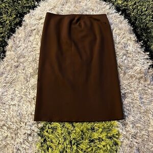 Alaia Chocolate Brown Wool Pencil Skirt